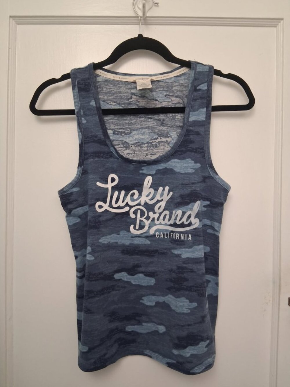 Women's Lucky Brand Blue Camo Tank Top